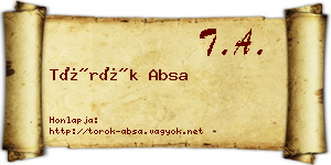 Török Absa névjegykártya